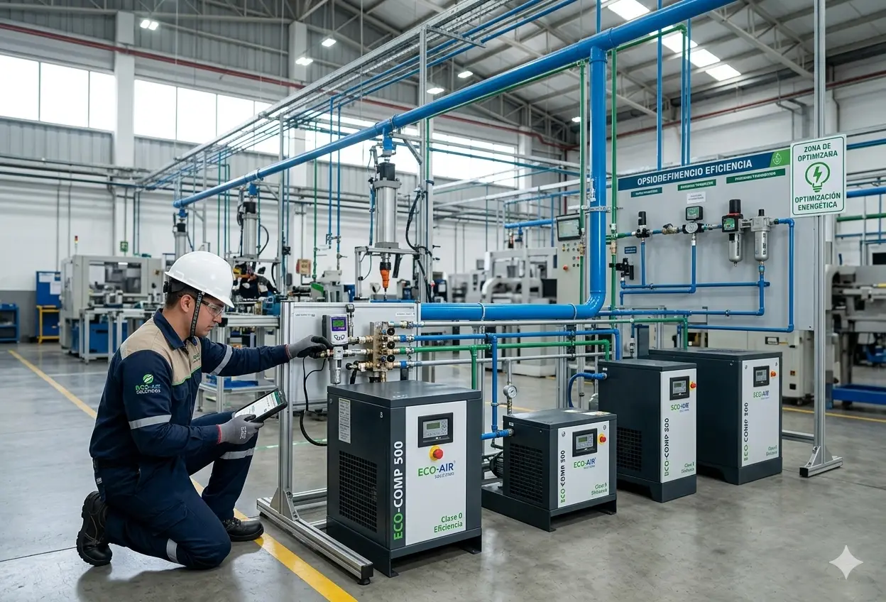 Optimización del sistema de aire comprimido en planta industrial